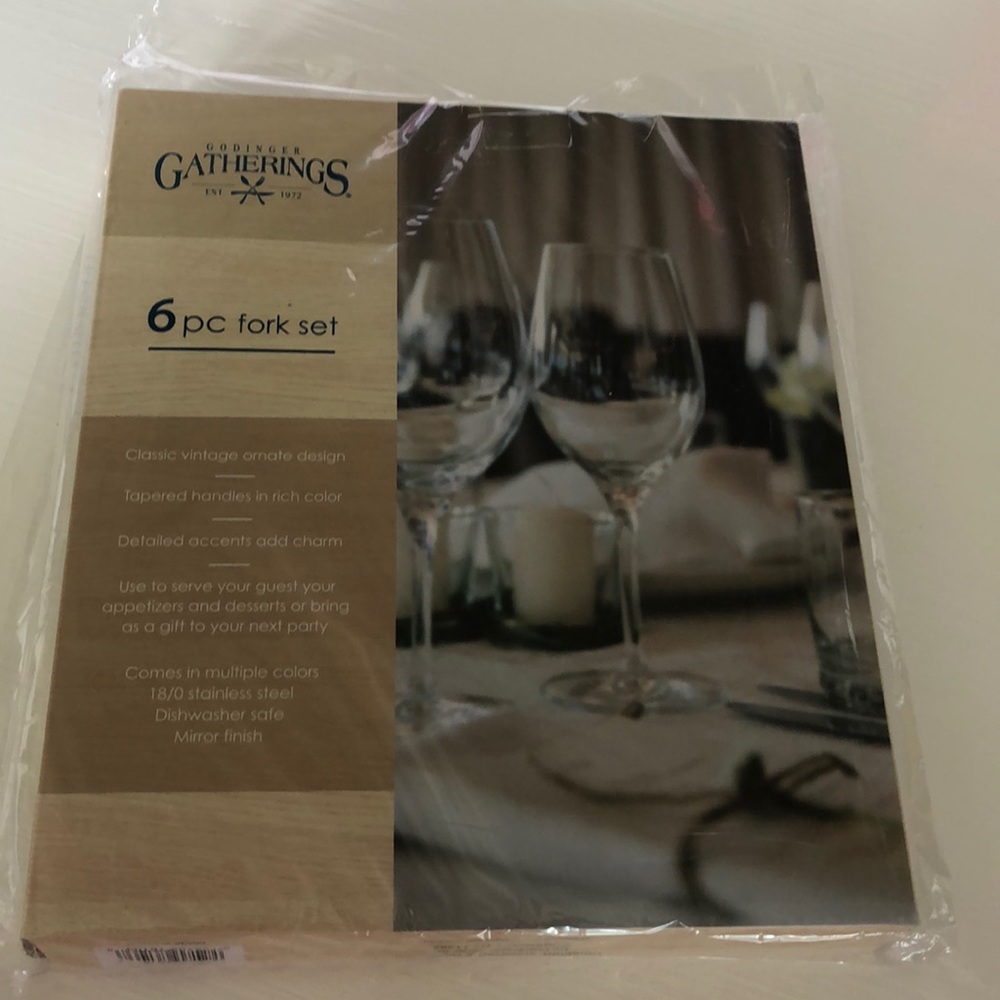 LAST ONE! Godinger Gatherings NWT 6 pc fork set! - Picture 2 of 2